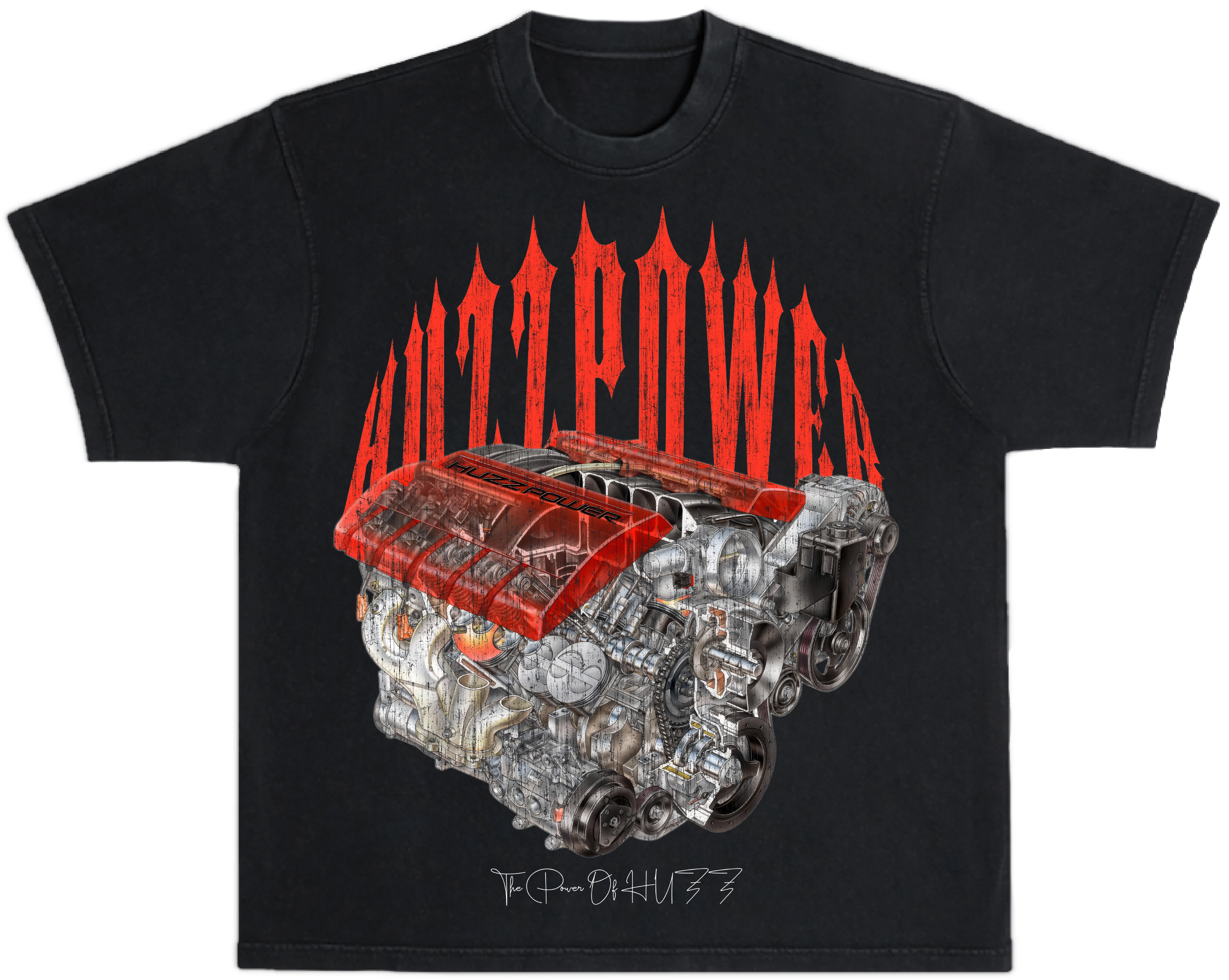 "Huzz Power" TEE GARMENT DYED